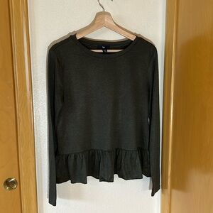 Forest green peplum top- medium